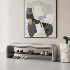 Contemporary Minimalist Shoe Bench with Storage and Metal | Ridorn-Benches-Ridorn
