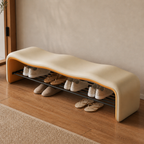 Contemporary Minimalist Shoe Bench with Storage and Metal | Ridorn-Benches-Ridorn