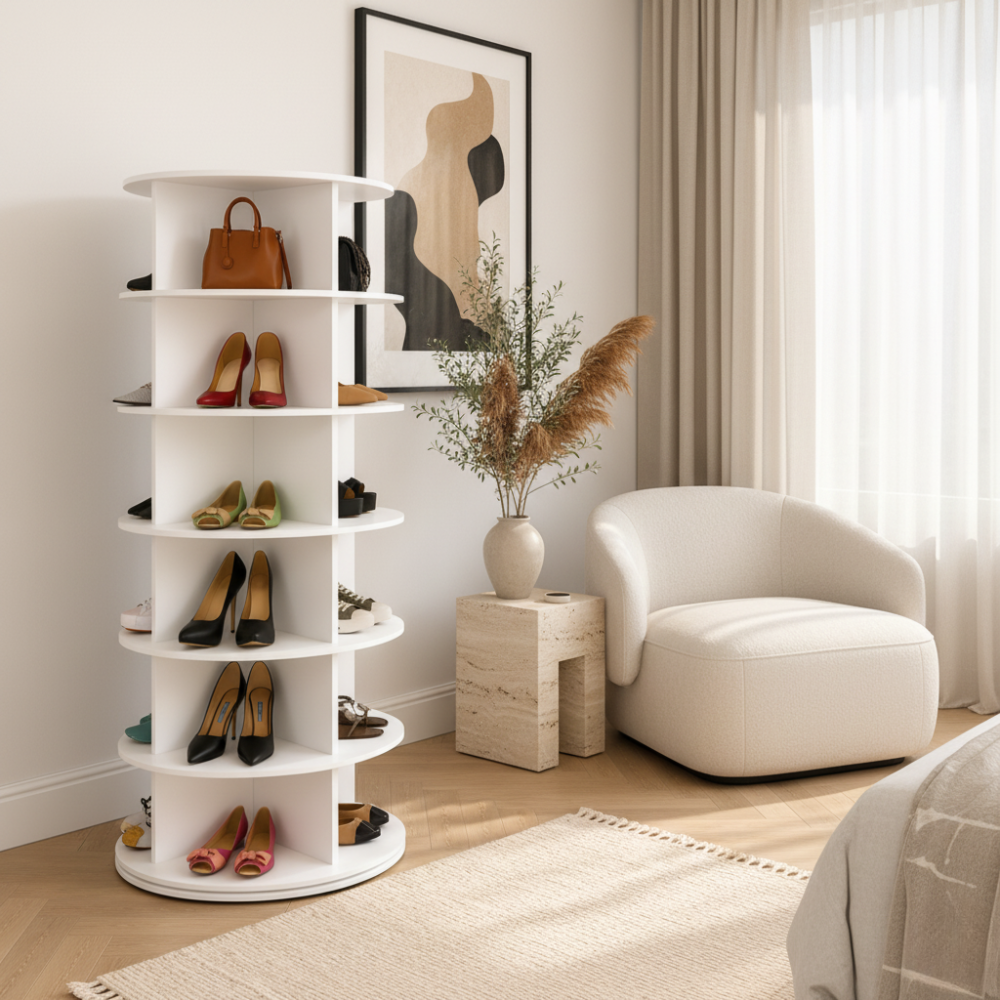 Contemporary Minimalist Shoe Storage Rack - 4 to 7 Tiers | Ridorn-Shoe Racks-Ridorn