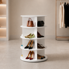 Contemporary minimalist shoe storage rack 4 to 7 tiers front view