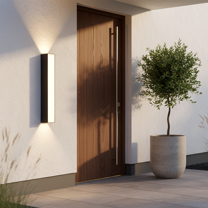 Contemporary Three-Way Outdoor Wall Light Fixture for Patios | Ridorn