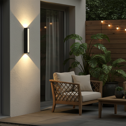 Contemporary Three-Way Outdoor Wall Light Fixture for Patios | Ridorn
