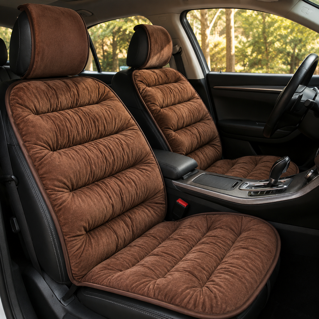 Cushioned Car Seat Cover, Ultra-Comfort Padded Front Seat Protector for Long Drives