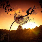 Dancing Fairy Garden Statue, Moving Steel Sculpture Ornament for Yard & Outdoor Decor-Ridorn