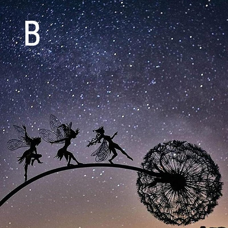 Dancing Fairy Garden Statue, Moving Steel Sculpture Ornament for Yard & Outdoor Decor-Ridorn