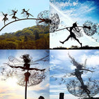 Dancing Fairy Garden Statue, Moving Steel Sculpture Ornament for Yard & Outdoor Decor-Ridorn