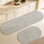 Diatomite Bath Mat, Super Absorbent Non-Slip Stone Mat for Bathroom & Kitchen, Washable-Ridorn