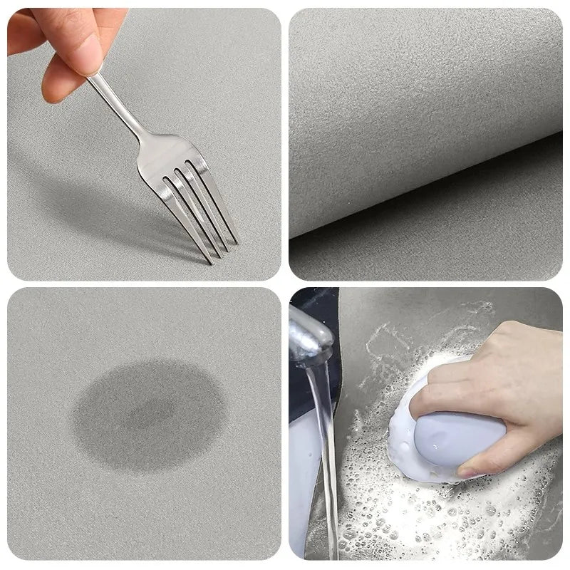 Diatomite Bath Mat, Super Absorbent Non-Slip Stone Mat for Bathroom & Kitchen, Washable-Ridorn