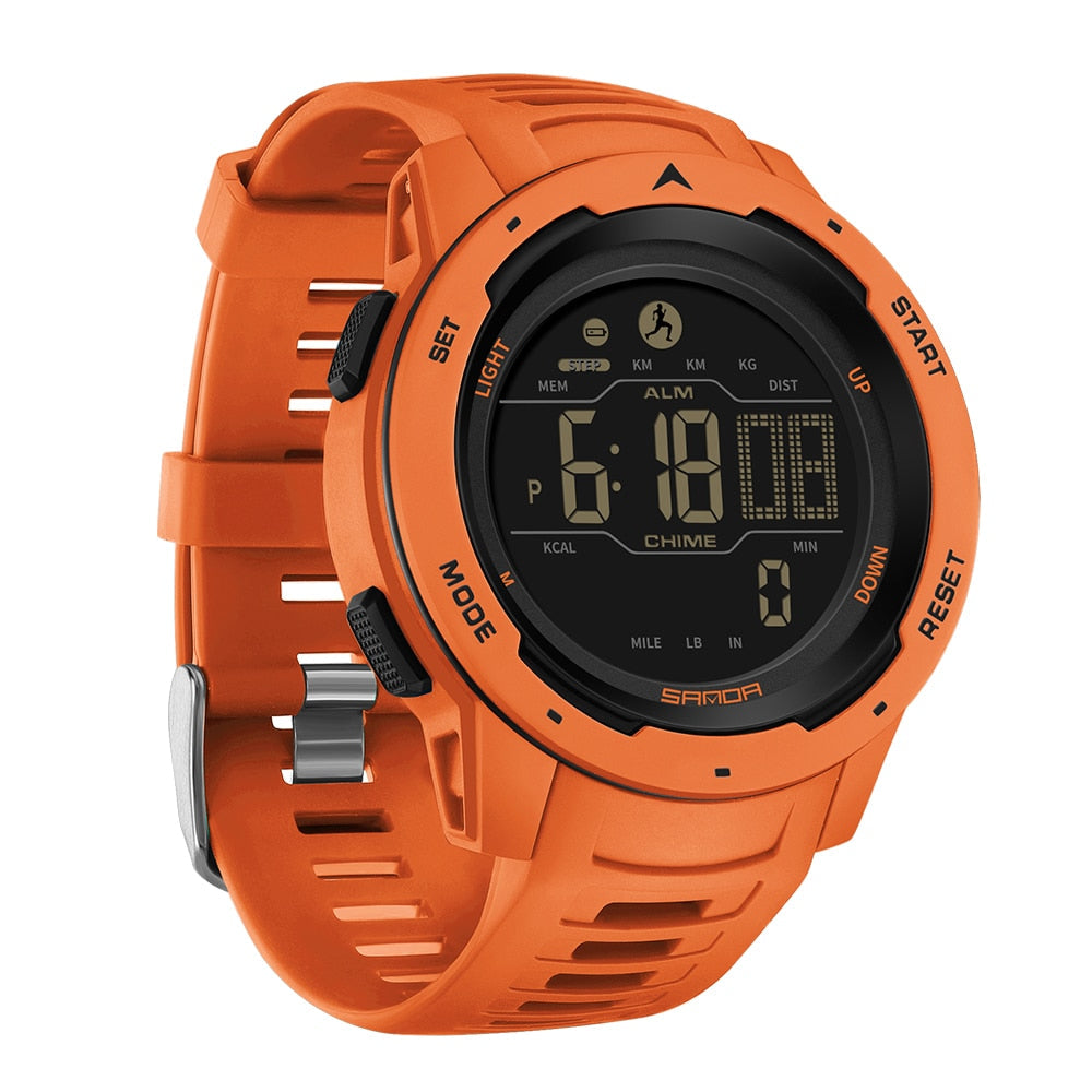 Digital Pedometer Watch, Waterproof Sports Wristwatch with Step Counter-Ridorn