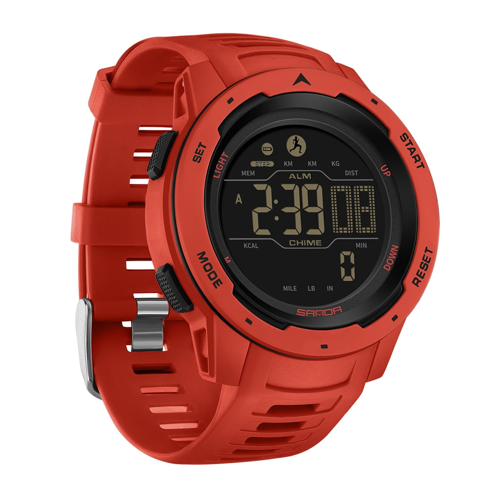 Digital Pedometer Watch, Waterproof Sports Wristwatch with Step Counter-Ridorn
