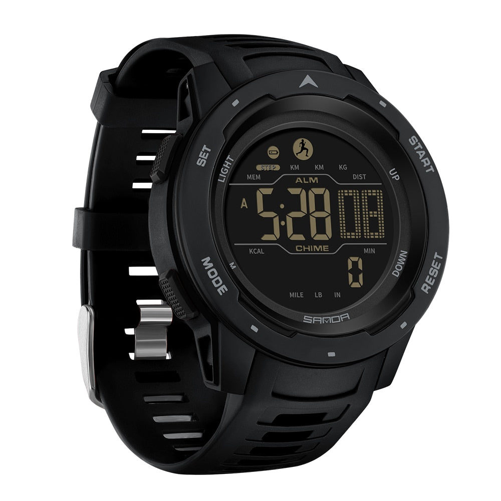 Digital Pedometer Watch, Waterproof Sports Wristwatch with Step Counter-Ridorn