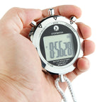 Digital Sports Stopwatch, Handheld LCD Chronograph Timer with Strap-Ridorn