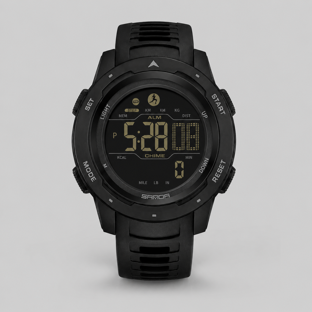 Digital Pedometer Watch, Waterproof Sports Wristwatch with Step Counter
