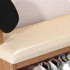 Dog-Shaped Shoe Storage Bench with Bamboo Base for Entryway | Ridorn-Benches-Ridorn
