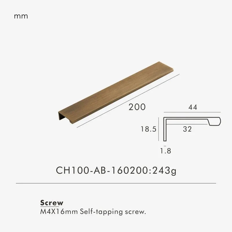 Dorhurst Lip Pull Handle-Cabinet Handle-Ridorn