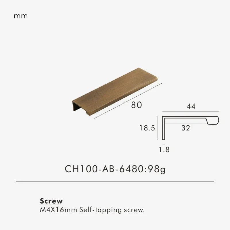 Dorhurst Lip Pull Handle-Cabinet Handle-Ridorn