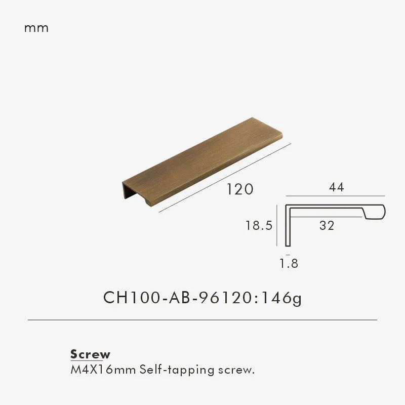 Dorhurst Lip Pull Handle-Cabinet Handle-Ridorn