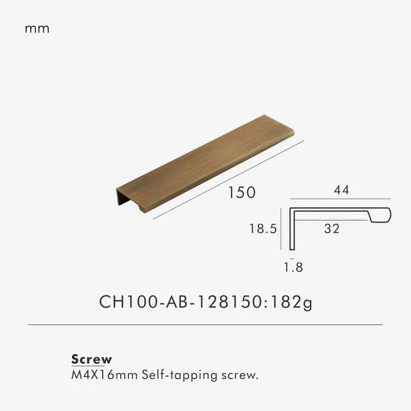 Dorhurst Lip Pull Handle-Cabinet Handle-Ridorn