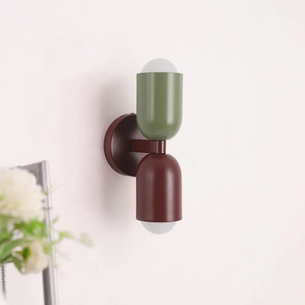Modern colorful wall lamp double-headed studio view