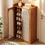 Eco-Friendly Bamboo Multi-Tier Shoe Storage Cabinet, 6-8 | Ridorn-Shoe Storage Cabinets-Ridorn