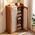Eco-Friendly Bamboo Multi-Tier Shoe Storage Cabinet, 6-8 | Ridorn-Shoe Storage Cabinets-Ridorn