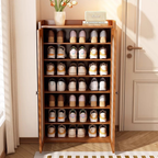 Eco-Friendly Bamboo Multi-Tier Shoe Storage Cabinet, 6-8 | Ridorn-Shoe Storage Cabinets-Ridorn