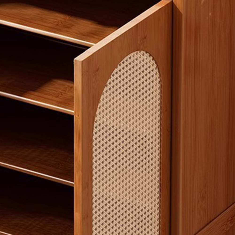 Eco-Friendly Bamboo Multi-Tier Shoe Storage Cabinet, 6-8 | Ridorn-Shoe Storage Cabinets-Ridorn