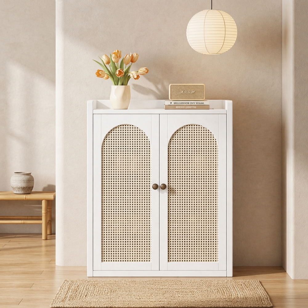 Eco-Friendly Bamboo Multi-Tier Shoe Storage Cabinet, 6-8 | Ridorn-Shoe Storage Cabinets-Ridorn
