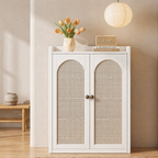 Eco-Friendly Bamboo Multi-Tier Shoe Storage Cabinet, 6-8 | Ridorn-Shoe Storage Cabinets-Ridorn
