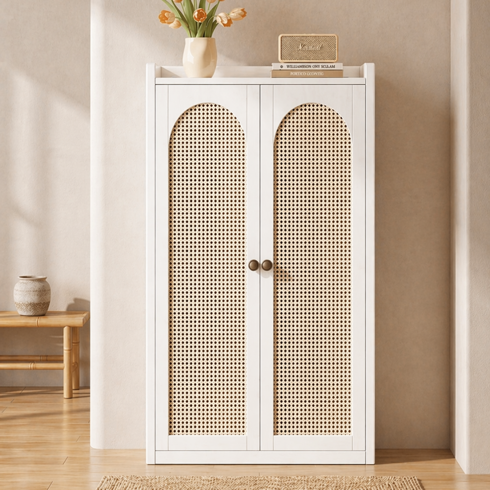Eco-Friendly Bamboo Multi-Tier Shoe Storage Cabinet, 6-8 | Ridorn-Shoe Storage Cabinets-Ridorn