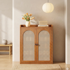 Eco-Friendly Bamboo Multi-Tier Shoe Storage Cabinet, 6-8 | Ridorn-Shoe Storage Cabinets-Ridorn