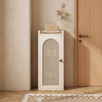 Eco-Friendly Bamboo Multi-Tier Shoe Storage Cabinet Front View