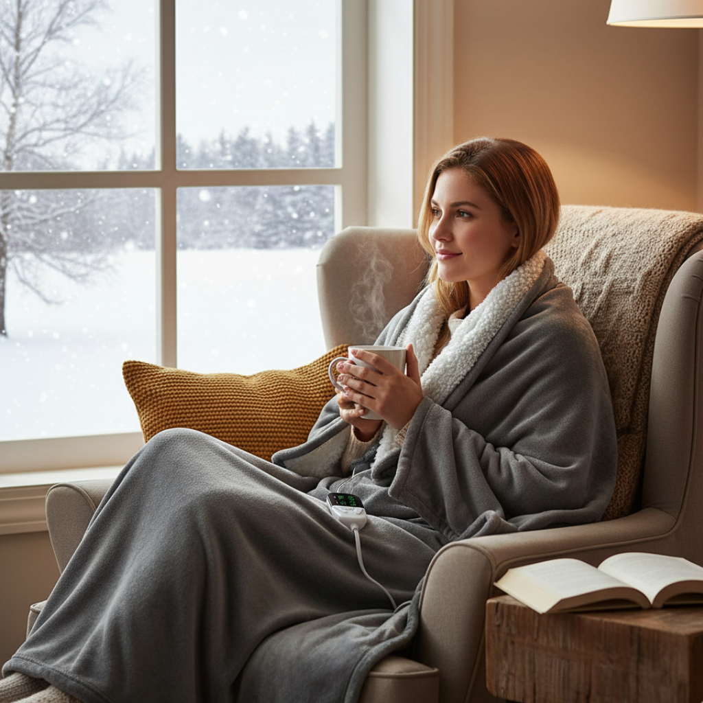 Electric Heated Throw Blanket with 6 Temperature Settings | Ridorn
