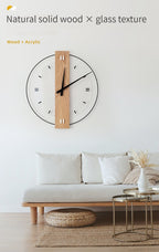 Elegant 40cm Solid Wood Nordic Wall Clock for Home Decor | Ridorn-Clocks-Ridorn