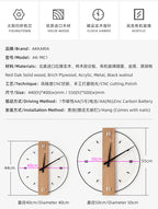 Elegant 40cm Solid Wood Nordic Wall Clock for Home Decor | Ridorn-Clocks-Ridorn