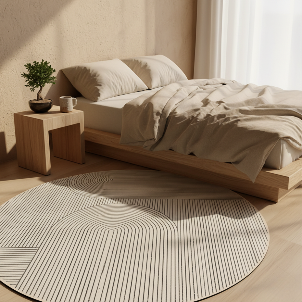 Elegant Anti-Slip Round Rug with Plush Velvet for Home Decor | Ridorn