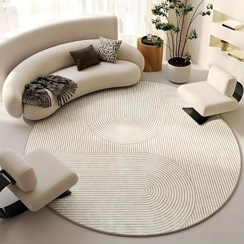 Elegant Anti-Slip Round Rug with Plush Velvet for Home Decor | Ridorn