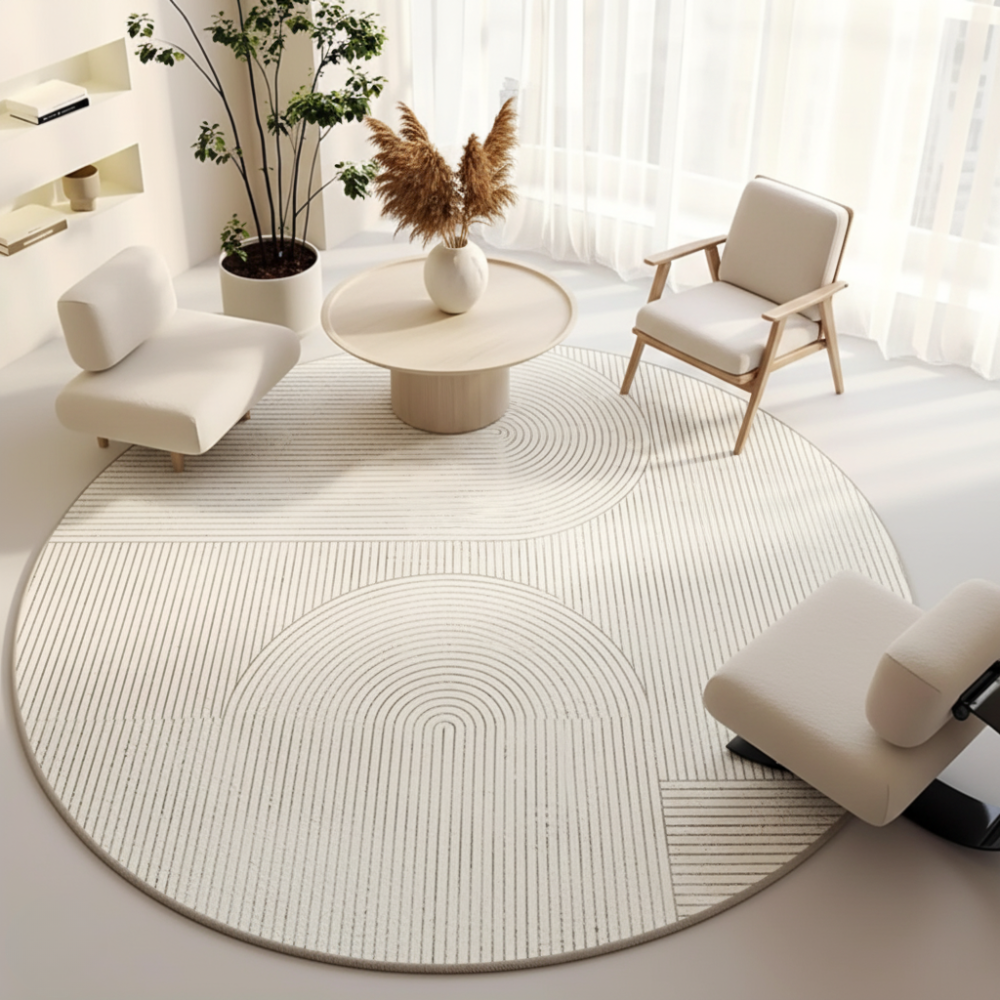 Elegant Anti-Slip Round Rug with Plush Velvet for Home Decor | Ridorn