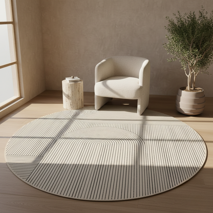 Elegant Anti-Slip Round Rug with Plush Velvet for Home Decor | Ridorn