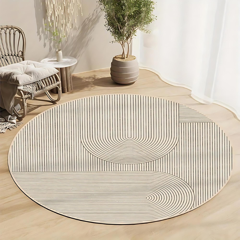 Elegant Anti-Slip Round Rug with Plush Velvet for Home Decor | Ridorn