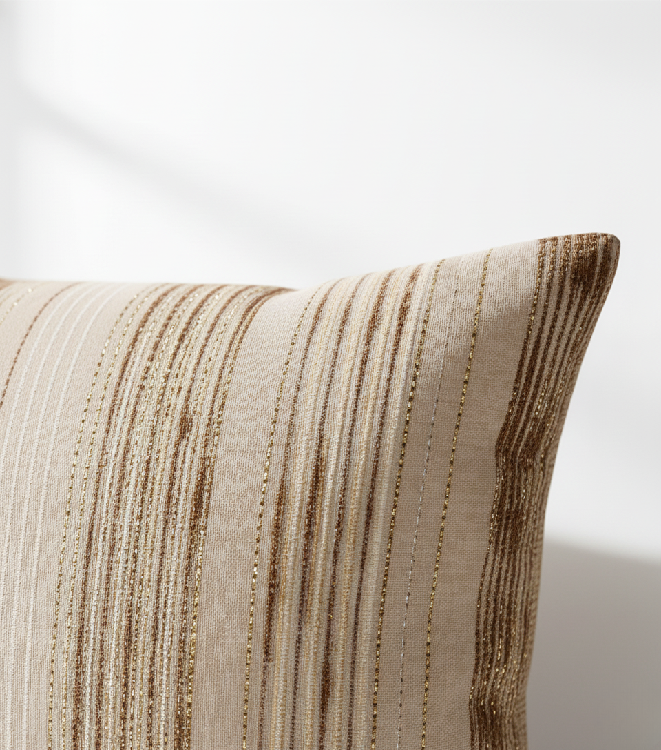 Elegant Soft Shimmer Upholstery Fabric with Vertical Lines | Ridorn-Pillow-Ridorn