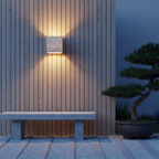 Elegant Wabi Sabi Outdoor Wall Light | Natural Travertine | Ridorn-Wall Lighting-Ridorn