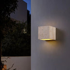Elegant Wabi Sabi Outdoor Wall Light | Natural Travertine | Ridorn-Wall Lighting-Ridorn
