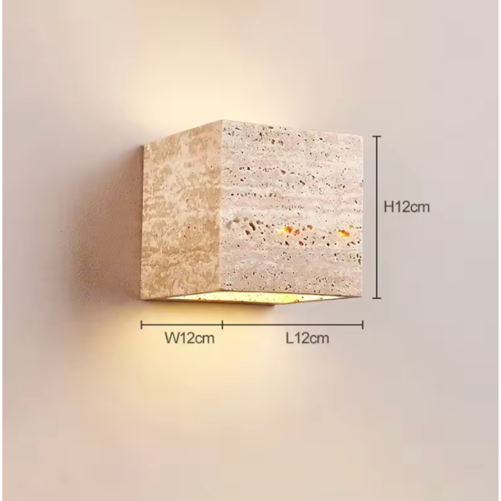 Elegant Wabi Sabi Outdoor Wall Light | Natural Travertine | Ridorn