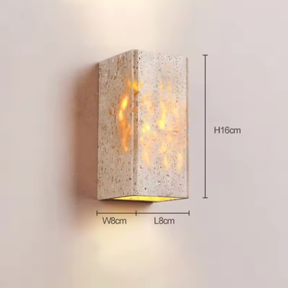 Elegant Wabi Sabi Outdoor Wall Light | Natural Travertine | Ridorn