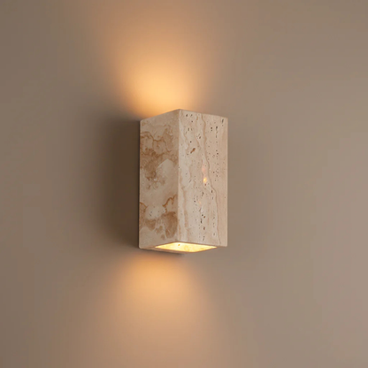 Elegant Wabi Sabi Outdoor Wall Light | Natural Travertine | Ridorn