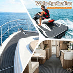 EVA Boat Flooring Sheet, Self-Adhesive Teak Look Marine Deck Pad, Non-Slip-Ridorn