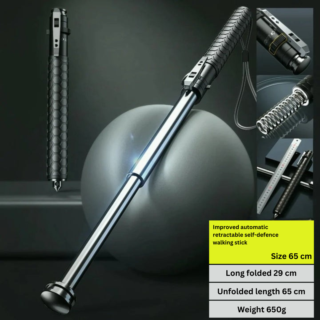 Extendable Hiking Walking Stick, Automatic Telescopic Trekking Pole with Anti-Slip Grip-Ridorn
