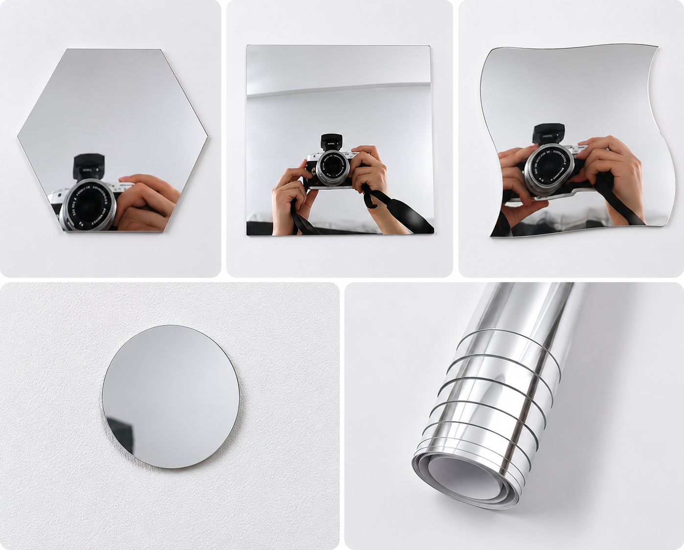 Shatterproof Mirror Film, Flexible Self-Adhesive Wall Mirror Sheets for Home & Gym