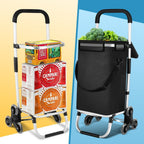 Foldable Shopping Trolley 40L, Lightweight Rolling Grocery Cart with Wheels-Ridorn